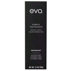 3X EVO PURPLE INSTANT TEETH COLOR CORRECTION PEPPERMINT FLUORIDE FREE TOOTHPASTE